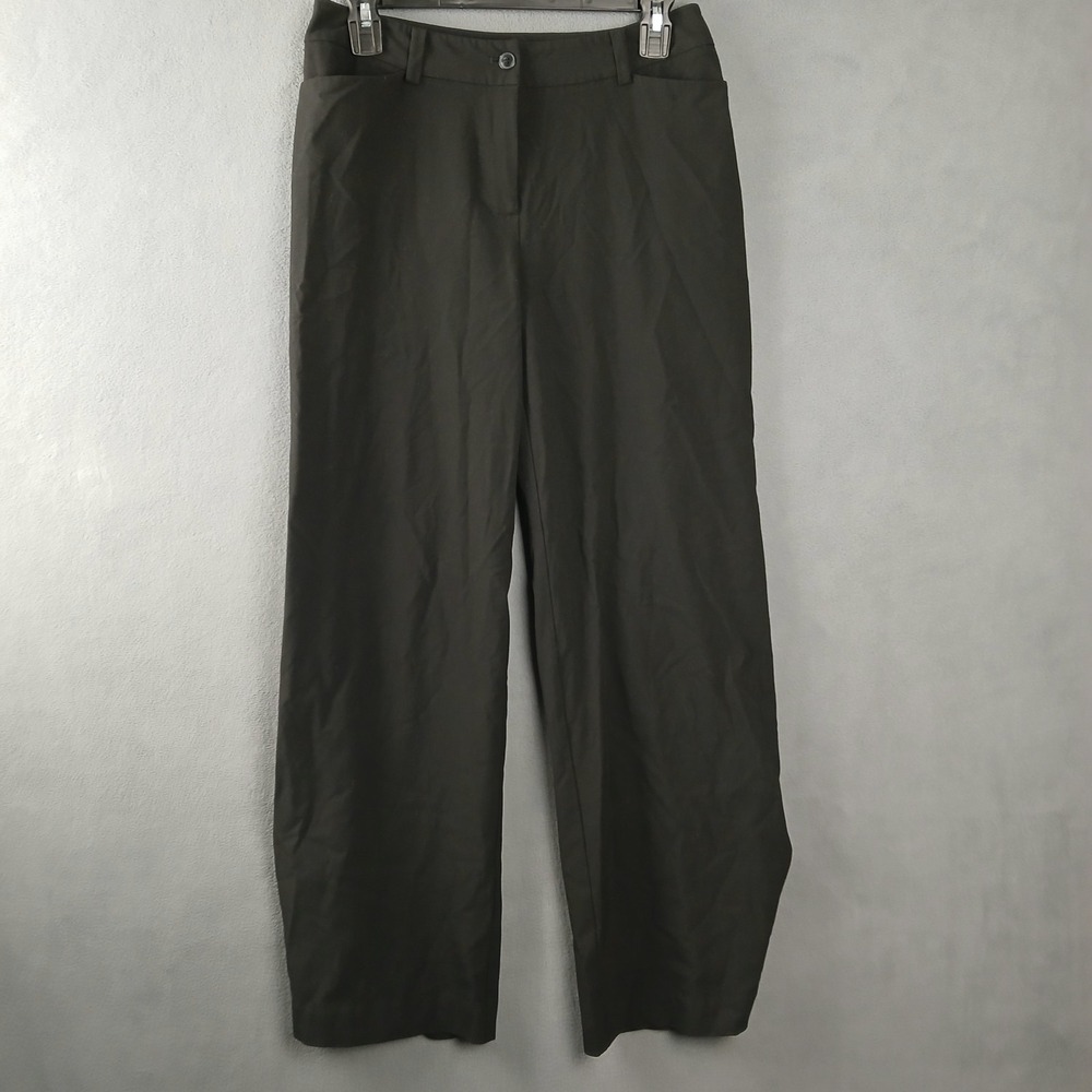 J. Jill Dress Pants Womens 4 Black Stretch Logo Wide Leg Business Formal Wear